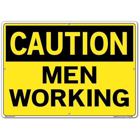 Vestil Sign, Caution, 20.5x14.5", Aluminum, .040, SI-C-01-E-AL-040 SI-C-01-E-AL-040